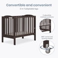 thumbnail image 4 of Dream On Me 2-in-1 Folding Portable Mini Crib, Chocolate Chip, 4 of 8