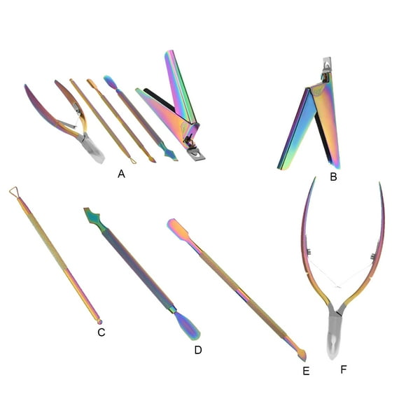 Manicure Tools Clippers for Acrylic Nails Tip Cutters for Tips Multifunction Pushers Dead Skin Stick for Art Type 1