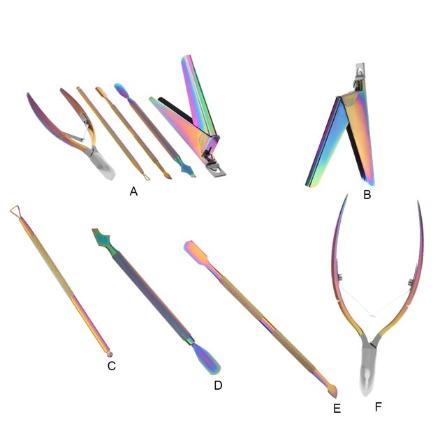 Ruiboury Manicure Tools Nail Clippers for Acrylic Nails Tip Nail Cutters for Nail Tips Multifunction Pushers Dead Skin Stick for Nail Art Type 1 Type 4