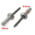 thumbnail image 2 of Tasharina 6.4mmx25mm Aluminum Round Dome Head Closed End Blind Rivets Fastener 20Pcs, 2 of 2