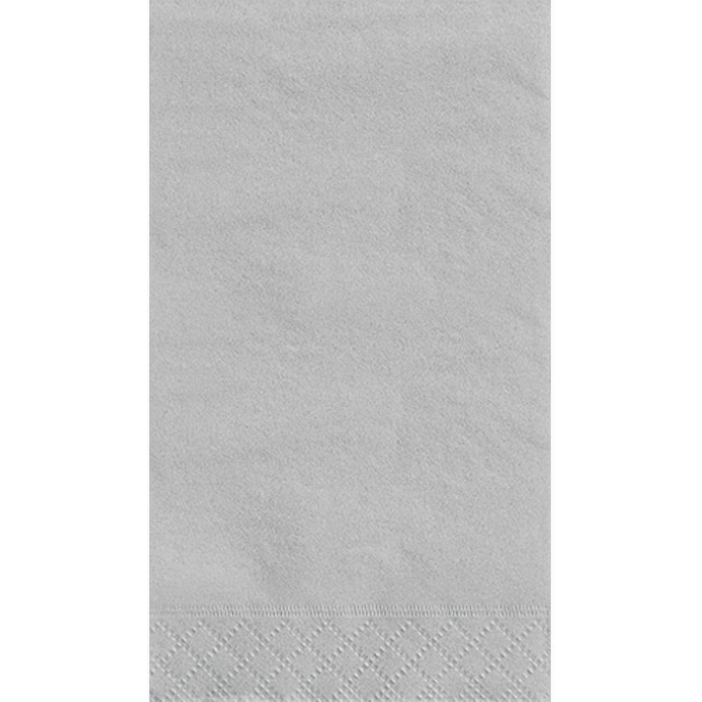 Paper Guest Napkins, 7.75 x 4.5 in, Silver, 20ct