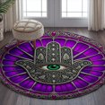 SPXUBZ Symmetrical Hand Pattern Round Area Rug Soft Velvet Circle ...