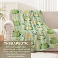 thumbnail image 2 of CUSTOM Green Frogs Blanket Featuring a Playful Pattern of Cheerful Flanneland Yellow Starfish on a Soft Green Background 50X60inch, 2 of 7