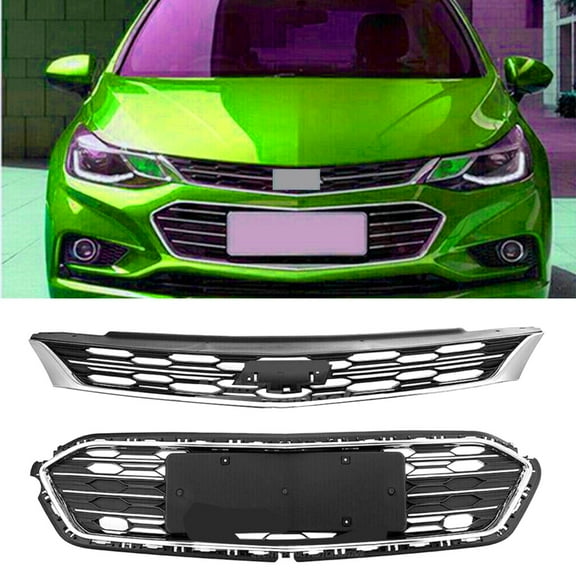 munirater Front Upper Lower Bumper Grille Grill 2-Pack Fit for 2016 2017 2018 Chevy Cruze
