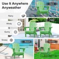 thumbnail image 6 of JUSTLET Adirondack Chair, Plastic Folding Outdoor Patio Chairs, Outside HDPE Chairs for Lawn, Yard, Light Green, 6 of 10