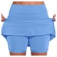 thumbnail image 1 of Falda de tenis para mujer con pantalón corto interior - Falda pantalón deportiva de cintura alta para yoga/correr - Tejido de secado rápido, cintura elástica, tallas S-XXXXXL, 1 of 6