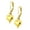 Yellow Gold, variant on Stainless Steel Heart Shaped Cute Dangle Drop 1.1 inches Earrings for Women, Silver