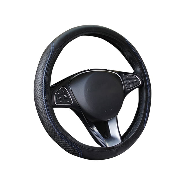 Funda para volante de coche con piel sintética de larga duración, ajuste universal de 15 pulgadas para coche, camión, SUV, fundas antideslizantes transpirables para volante