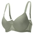 thumbnail image 3 of khonts,Women's Underwire Full Coverage Bras Supportive Seamless Smoothing Bra Comfort Lightly Lined Bralettes Green 85D, 3 of 3
