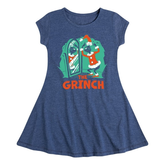 Dr. Seuss The Grinch - Christmas - Dressing Room Preview - Toddler & Youth Girls Fit & Flare Dress