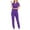 Purple two piece sets for women, variant on Baikeli Women Suits Clearance Sale Scrubs Sets for Women 2 Piece Summer Suits Short Sleeve V-Neck Tops High Waisted Drawstring Jogger With Pockets Womens Spring Sets 2 Piece Outfits