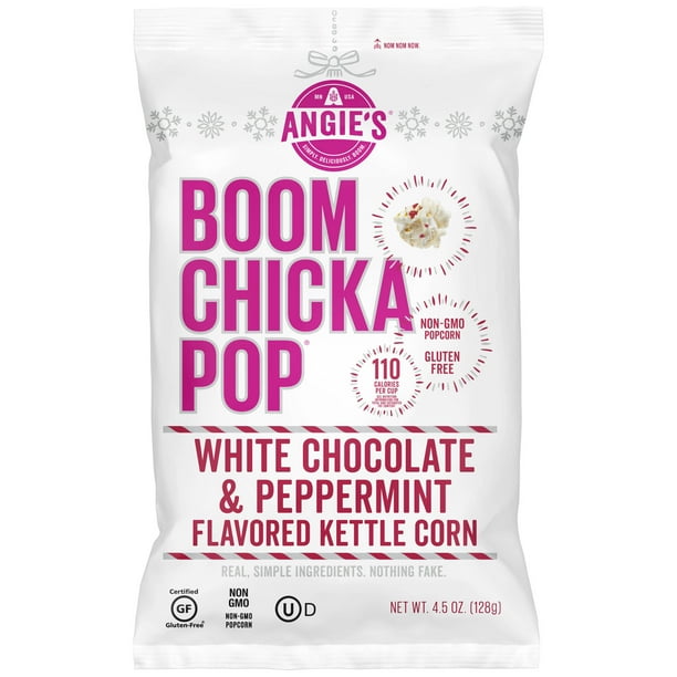 4 Pack Angie S Boomchickapop Holidrizzle Popcorn White Chocolate Peppermint 4 5 Oz Walmart Com Walmart Com