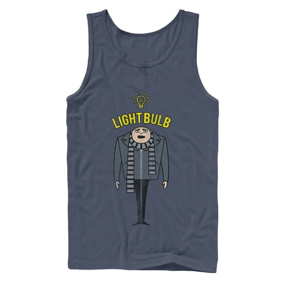 Men's Despicable Me Gru Lightbulb Tank Top Navy Blue Medium