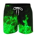 thumbnail image 4 of OWMEOT 3D Graphic Mens Swim Trunks Summer Flame Print Bathing Suits Stretchy Quick Dry Beach Shorts 5 Inch Drawstring Board Shorts, 4 of 5
