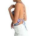 thumbnail image 3 of SAYOO mujeres sin mangas cuello Halter Bodycon Crop Tops Vintage camisola espalda descubierta chaleco verano Streetwear camiseta sin mangas SAYOO  Moda, 3 of 9