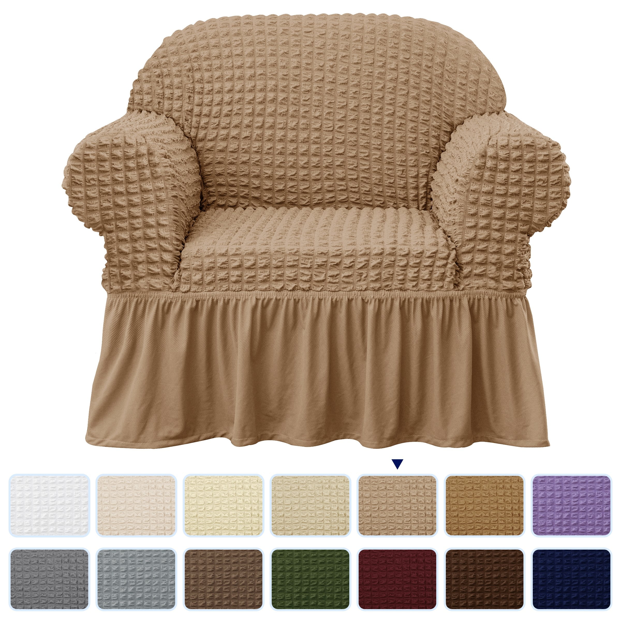 Subrtex Stretch Sofa Couch Slipcover 1Piece Seersucker NonSlip Soft