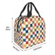 thumbnail image 3 of Fotbe Floral Checkerboard Bolsa Térmica con Estampado y Forro de Aluminio Grueso Bolsa de Almuerzo con Bolsillo Frontal para Hombres y Mujeres, Ideal para Trabajo, Escuela, 3 of 8