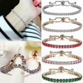 thumbnail image 4 of 6 Colors Adjustable Cubic Zirconia Tennis Bracelet & Bangles For Women Girls, 4 of 5