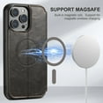 thumbnail image 2 of Case Wallet for iPhone 12, iPhone 12 Pro Wallet Case Compatible with MagSafe Wireless Charging  Leather Flip Folio Cover Kickstand and Cash Credit Card Holder for Men Women Dark Grey, 2 of 12