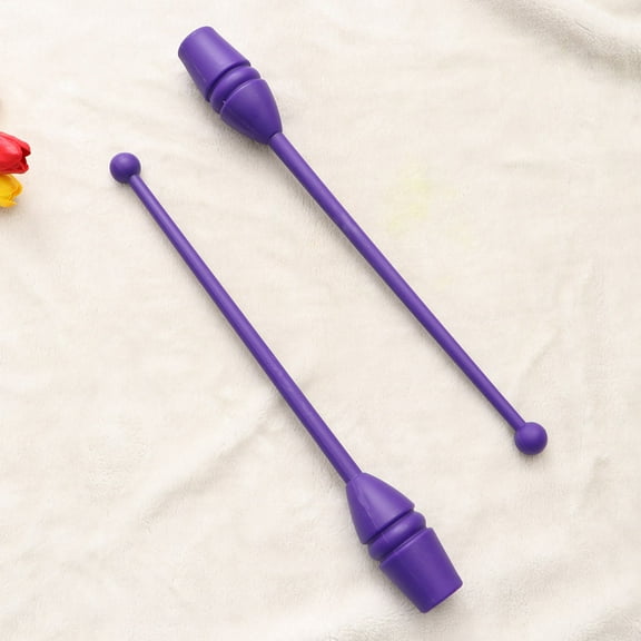 WHAMVOX 1 Pair Rhythmic Gymnastics Stick Clubs Purple for Artistic Performance 17.1X1.8X1.8In