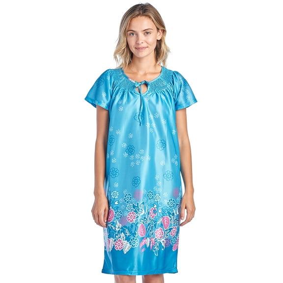 Casual Nights Women's Round Neck Mu-Mu Housecoat Lounger