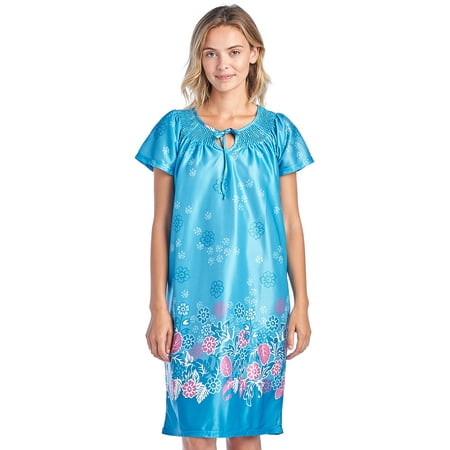 

Casual Nights Women s Round Neck Mu-Mu Housecoat Lounger