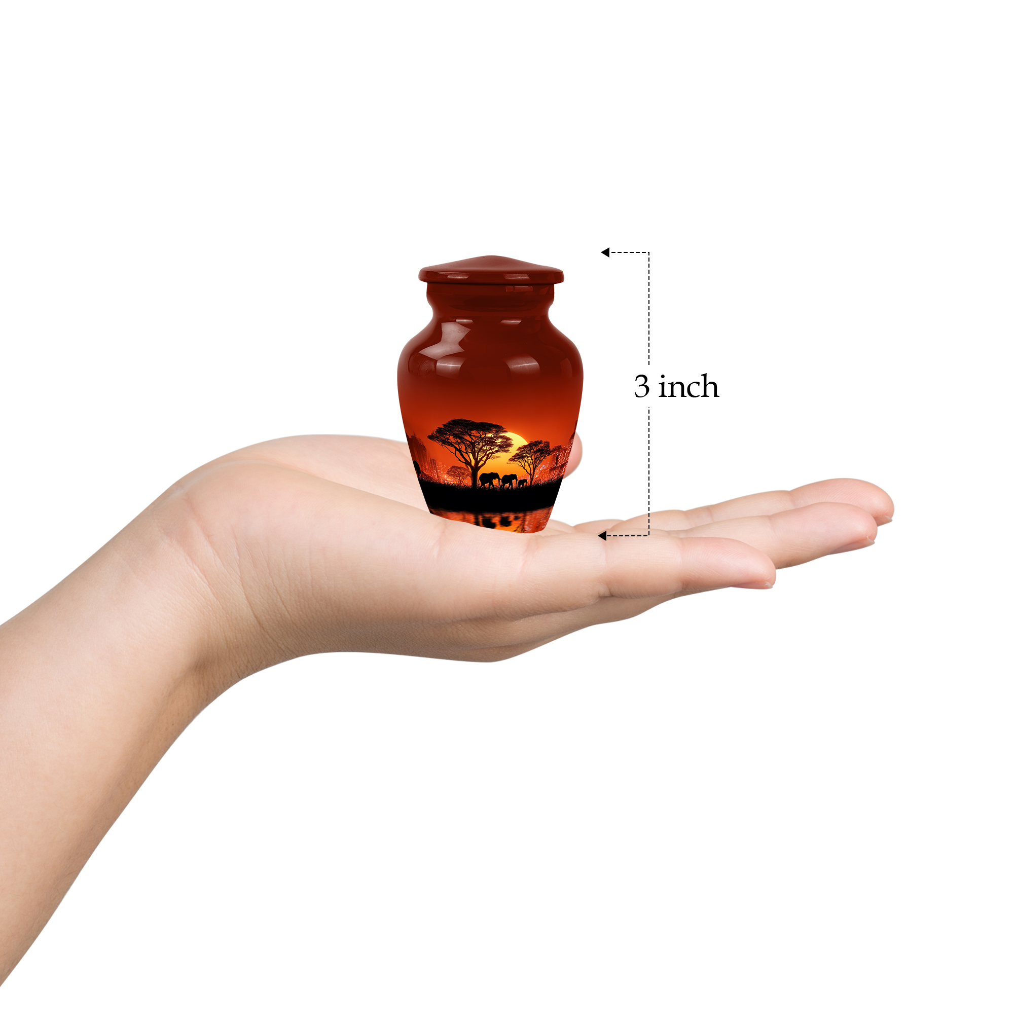 Elephant Decorative Urns For Male & Female Ashes, Funeral Urn For Human Ashes Men & Women, Small Keepsake Cremation Urns For Adult Men (Size-3 Inch 4 Pcs)