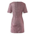 thumbnail image 4 of Women's Sexy Sequins V-Neck Short Sleeve Dress - Solid Color, Slim Fit, Polyester - Elegant Party Dress for Evening/Wedding/Night Out, 4 of 4