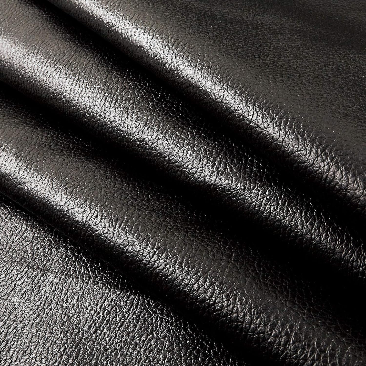 Faux Leather Deluxe Black, Fabric by the Yard