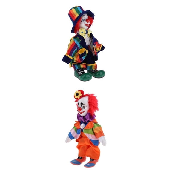 2 Muñecas De Arlequín Interesantes Con Cabeza De , Manos Y Zulema Muñecos Payasos De Porcelana