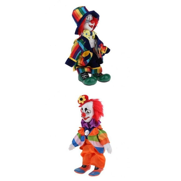 Conjunto De 2 Muñecos Macarena y sombrero coloridos para decoración del hogar Muñecos Payasos De Porcelana