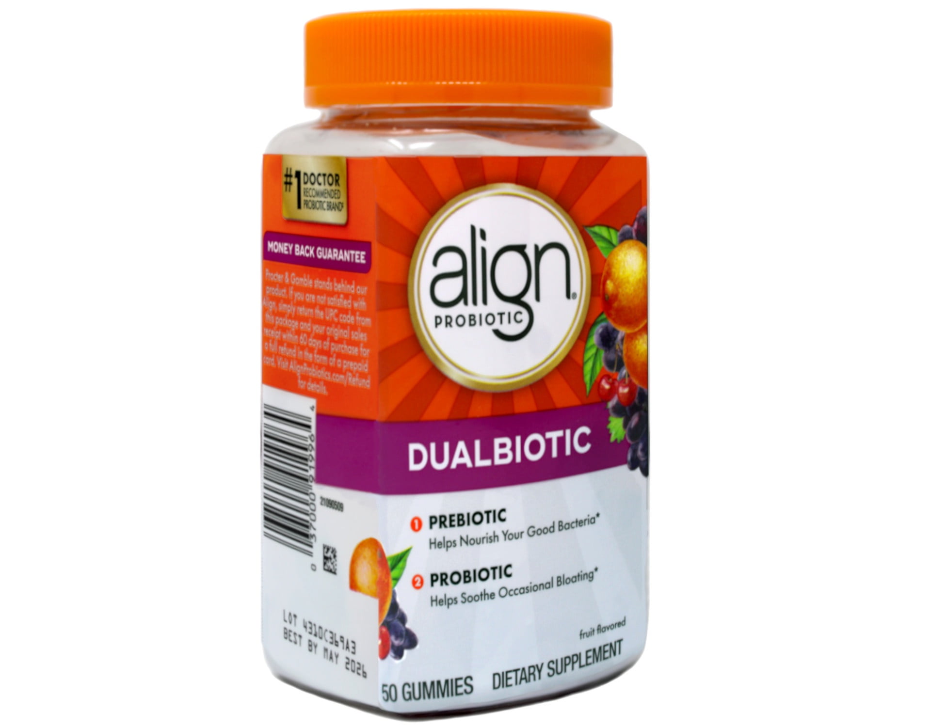 6 Pack - Align Digestive Health Prebiotic + Probiotic Gummies Fruit Flavored - 50 Ct