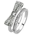 thumbnail image 4 of High polished (no plating) Stainless Steel Ring with Top Grade Crystal in Clear for Women Clear Stone Color Style TK3506 Size 6, 4 of 5