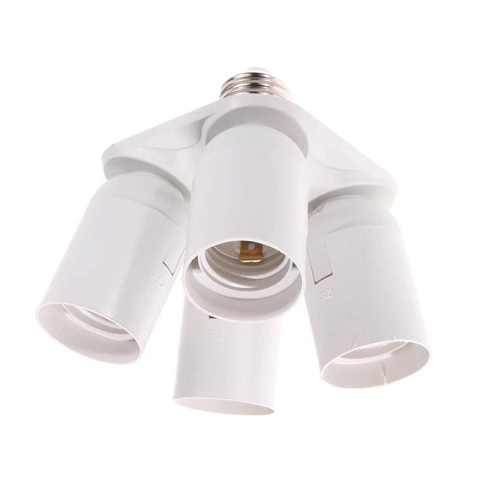 4 in 1 E27 To 4E27 Lamp Bulb Adapter Holder Converter Socket Base Splitter White 