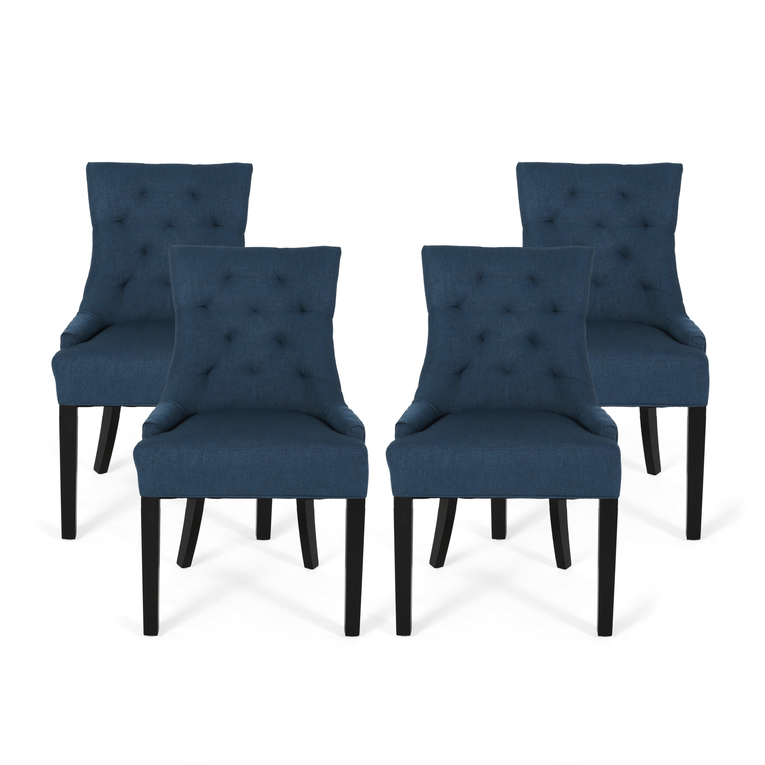 Noble House Tyler Contemporary Tufted Fabric Dining Chairs, Set of 4