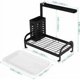thumbnail image 5 of Organizador de fregadero, almacenamiento debajo del fregadero en acero inoxidable negro, perfecto para guardar esponjas, paños, paños de cocina y otros accesorios de cocina (B), 5 of 5