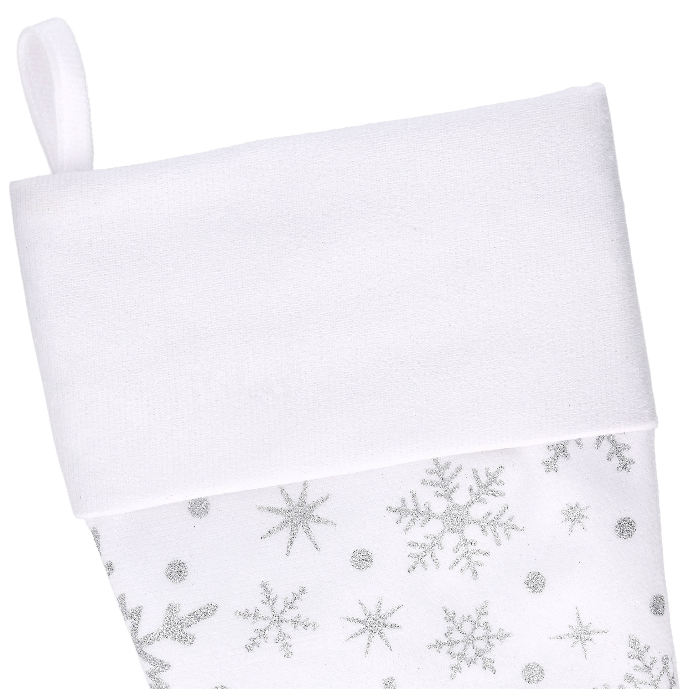 Velvet Snowflake Christmas Stocking, White, 18", by Holiday Time