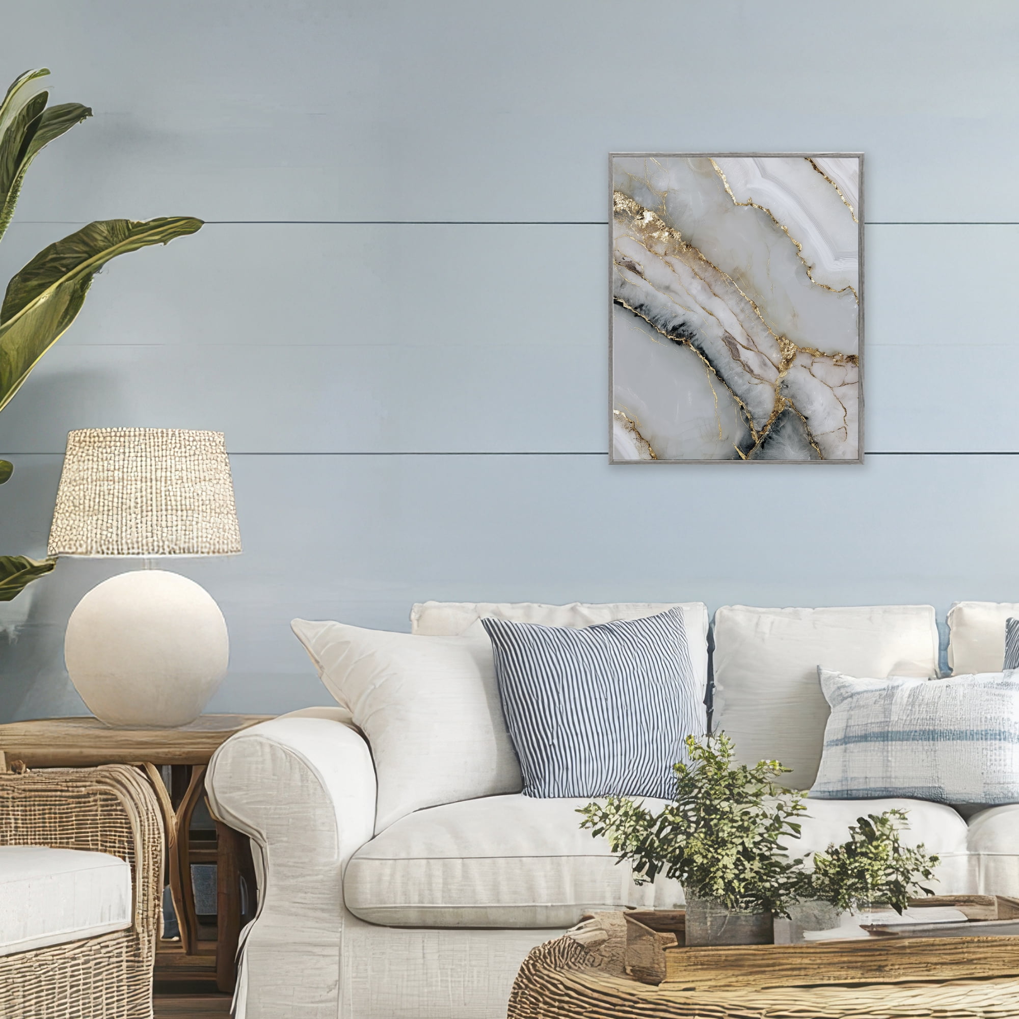 Stupell Industries Glinting Abyss Geode Gray Framed Giclee Art, design by Svetlana Aleynikova