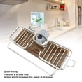 thumbnail image 4 of Soporte De Esponja De Cocina Sobre Grifo, Con Estante De Drenaje De Grifo Desmontable, Organizador De Fregadero De Aluminio Espacial Para Esponjas, Cepillos Y Jabón, Instalación, 4 of 7