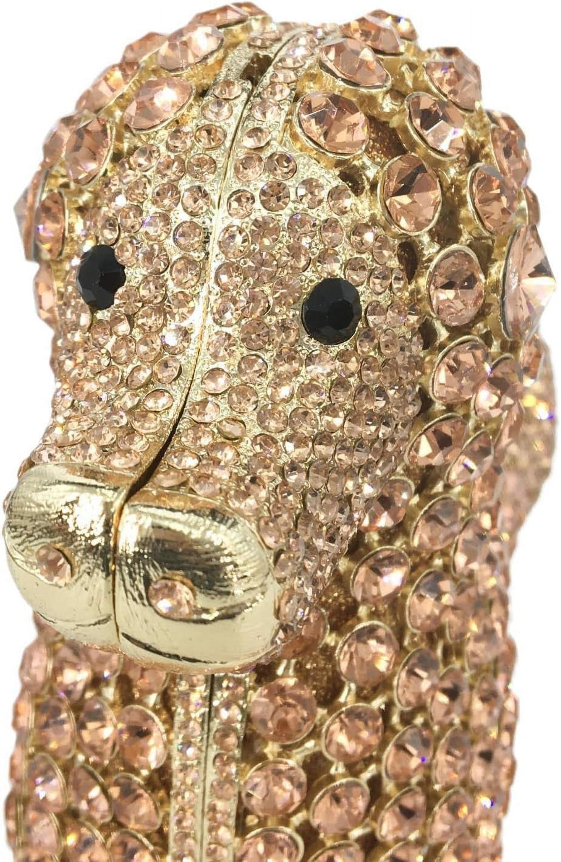 Baguery Luxury Poodle Rhinestone Clutch Purse for Women, Sparkling Crystal Evening Bag Wedding Party Phone-Friendly Animal Purse