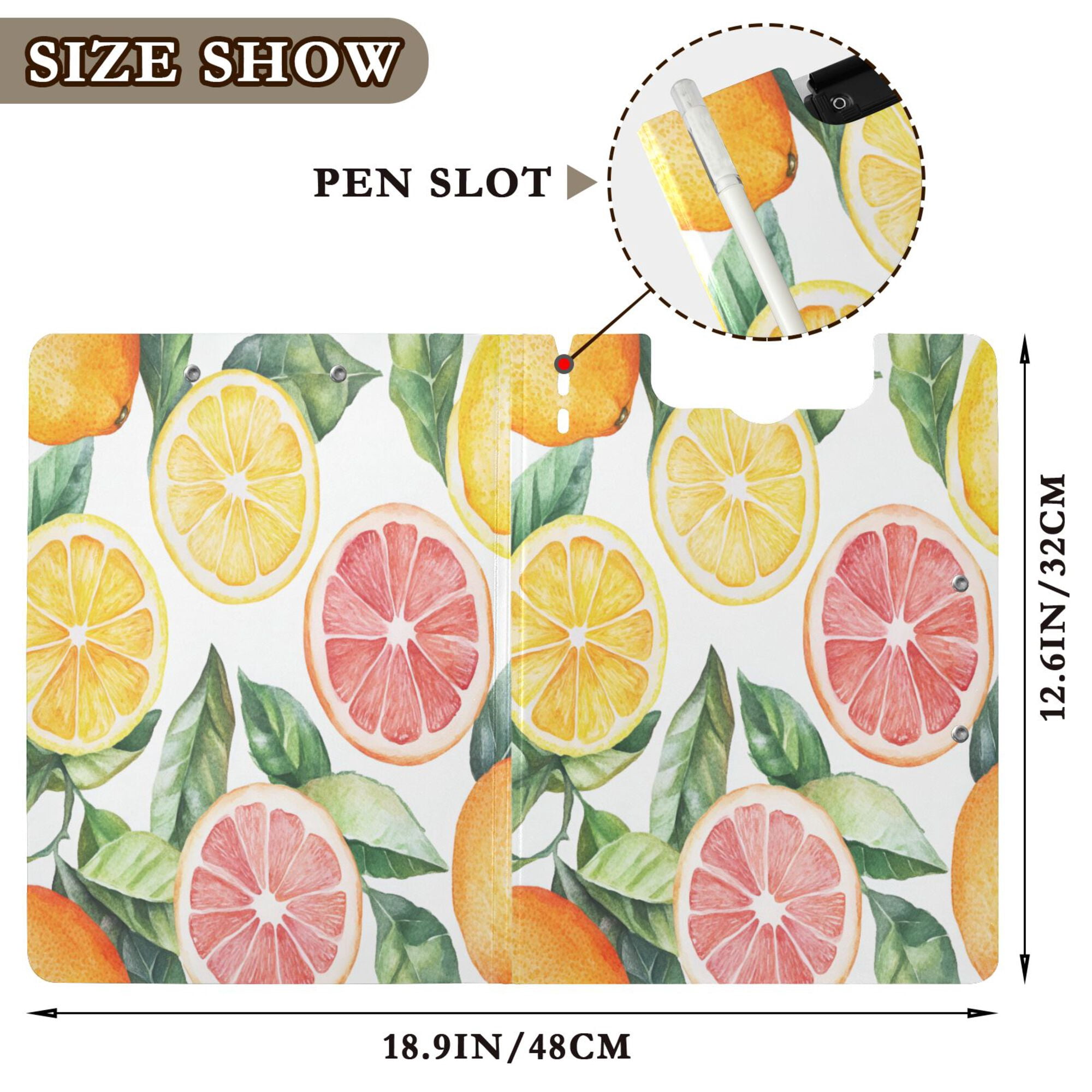 FORMRS A4 Clipboard Folder with Pen Holder Horizontal Foldable School Office Binder, Candy Grapefruit