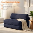 thumbnail image 4 of Puremind Folding Sofa Bed, Convertible Floor Couch, 73" x 52" Foldable Mattress Chair, Fold Out Chair Bed for Living Room/Bedroom, Blue, 4 of 7