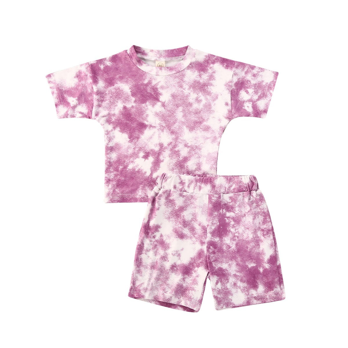 Arshiner Kids 2 Pack Short Sleeve Tees Girls Cotton Tees 2pcs Shirt for Tie Dye 