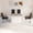Black,Cream White, variant on Medieval Modern Cream Style MDF Dining Table and PU Armless Dining Chair Set with Silver Plated Metal Legs for Home Kitchen Family Gatherings