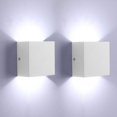 thumbnail image 1 of 2 piezas de luz de pared LED para interiores, aplique de pared blanco moderno de 6 W, lámparas de aluminio para sala de estar, dormitorio, cocina, blanco frío [Clase energética A++], 1 of 5