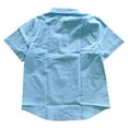 thumbnail image 3 of Men's Short Sleeve Casual Shirts Polyester Solid Color Classic Fit Summer, 3 of 4