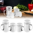 thumbnail image 5 of 4Pcs Salt Shaker 10oz 14oz Stainless Steel Spice Dispenser Seasoning Spice Shaker with Handle and Plastic Lid Spice Box with Discharge Holes for Powder Sugar Cooking Kitchen 9.5x6.8cm 12.5x6.8cm, 5 of 6