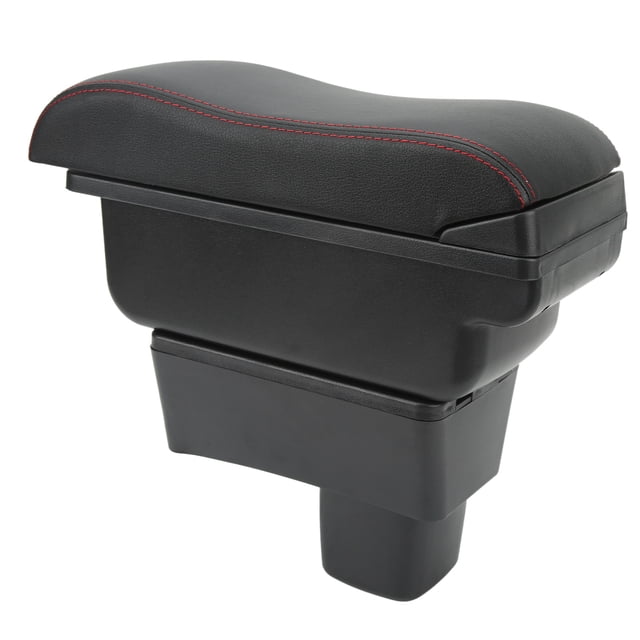 Car Console Armrest Box, Operation Durable ABS Large Capacity Black Red Line Car Console Storage Organizer For Vehicle