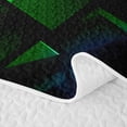 thumbnail image 5 of Castle Fairy Abstract Neon Block Twin Quilt Set 2 Pieces,Minimalism Futuristic Cubes Twin Coverlet Set,Green Blue Black,1 Bedspread and 1 Pillowcase, 5 of 7