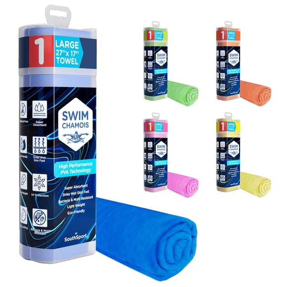 Toalla de natación South Sport Swim Shammy, de secado rápido, superabsorbente